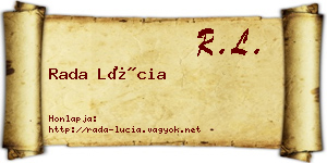 Rada Lúcia névjegykártya